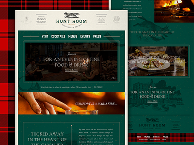 Hunt Room Website bar restaurant website website design