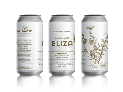 Fieldwork Barrel Aged Eliza beer botanical branding can craft beer design label packaging