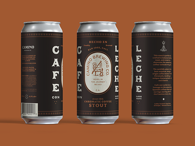 Camino Cafe Con Leche beer can coffee craft beer label label design packaging print typography