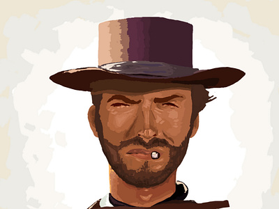 El bueno artwork clint eastwood design detail digital art illustration ilustration movie movie art movies pelicula poster art the good the good the bad and the ugly vector