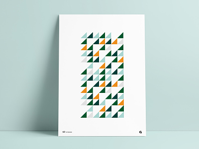 Negative Space Triangular Poster abstract agrib blocks cutout geometric green negative space negativespace orange pattern poster poster art poster designer poster series print printmaking right angle shapes triangles triangular