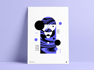 Liquid Midnight Poster abstract agrib black circles container dots geometric geometrical liquid liquid fill negative space negativespace poster poster a day poster art print purple series shapes wall art