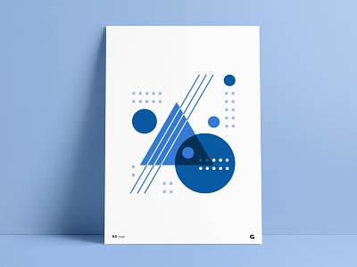 Blue Shades Geometric Poster