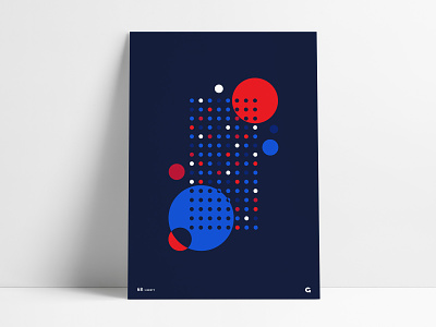 Dots Poster abstract agrib art artwork circles circular data design dots dotted geometric negative space negativespace overlapping poster print printed red white blue spot color wall art