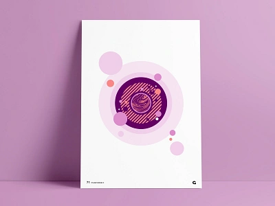 Circular Abstract Poster abstract agrib circles circular depth dots effect geometric layered liquid marble orange poster poster design print purple round series wall art wallart