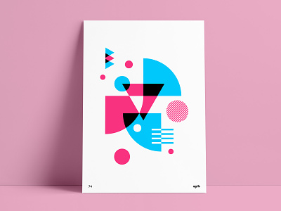 Retro 80s 90s abstract abstract poster agrib blue bright colors geometric geometric poster negative space overlapping pink poster design retro retro design retro poster retro print shapes throwback vintage