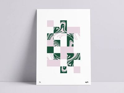 Abstract Purple and Green Liquid Poster abstract abstract design agrib blocks custom posters geometric geometric art green green and purple liquid poster poster design poster designer poster series print print design purple swirls swirly wall art