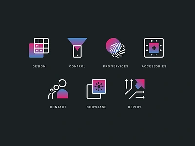 ProtoPixel Mini Icon Set abstract agrib colorful geometric gradient design gradient icons icon icon design icon designer icon set icon system iconography identity illustrations lighting tech technology technology icons vibrant vibrant colors