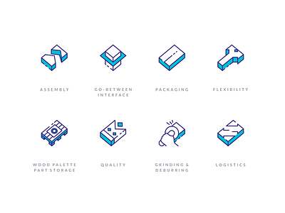 Injection Molding Illustrative Icon Set