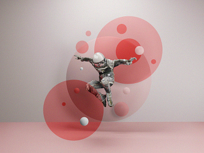 Geometric Astronaut Leaping 3d art 3d artist abstract art agrib astronaut blender blender3d blender3dart circles circular geometric geometric design jumping leaping outer space render scifi space spaceman spheres