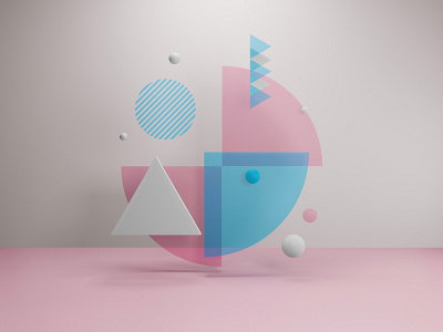 Geometric 3d Design 3d abstract art agrib blender blender3d blender3dart circles circular composition digital poster floating shapes geometric geometric design geometrical layered pink blue retro shapes stacked triangles