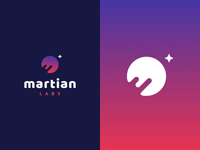 Unused Martian Logo I agrib branding explored gradient gradient logo identity labs letter m logo mars martian negative space outer space planet planet logo space star startup unused unused logo