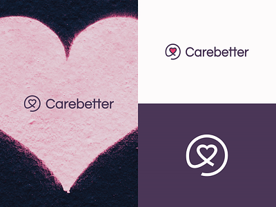 Carebetter Logo Design agrib branding cancer cancer logo care carebetter caring health heart heart logo hope identity logo monoline purple pink logo ribbon ribbon logo single line startup logo treatment