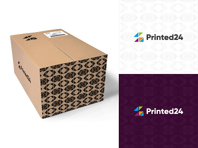 Printed24 Identity box branding company design identity logo packaging pattern printed printing shipping startup