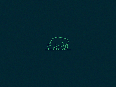 Buffalo bison buffalo graze grazing green icon line line art logo logomark mark restaurant