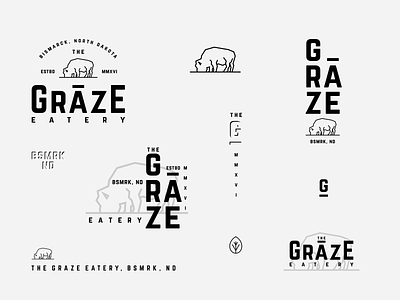 Graze Brand Marks badge bison branding buffalo graze identity logo marks restaurant seal type typography