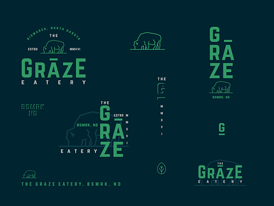 Graze Marks II badge bison branding buffalo graze identity logo marks restaurant seal type typography