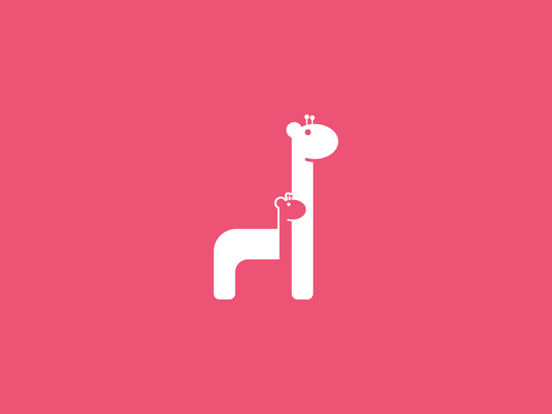 Mother and Baby Giraffe poster cute infant animal toddler negative space parent decoration child baby mother giraffe