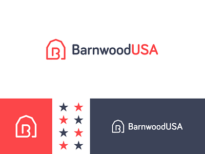 Barnwood USA Logo - Unused 2 america b barn barnwood blue branding farm icon letter lettermark logo mark patriotic red rustic united states unused usa white wood