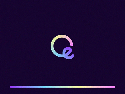 eQ Logo branding colorful creative design e eq flowing gradient graphic illustration letter lettermark line logo logomark mark q qe symbol unique