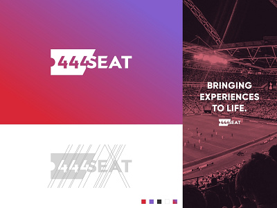 444 SEAT Logo - Unused 444 444seat agency angle angled branding clean consistent creation event gradient illustration logo negative space seat simple sporting sports ticket wordmark