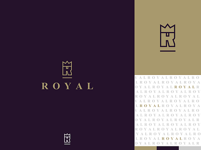 Royal Logo - Unused branding crown design gold icon identity illustration king letter letter r lettermark logo mark purple queen r royal royalty underline vector