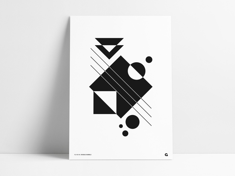 black white geometric poster