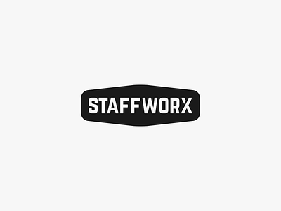 Staffworx Wordmark - Unused 2 agency badge career clean crest design employment icon job logo logomark mark simple staff staffing staffworx typogaphy unused wordmark works