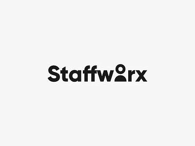 Staffworx Wordmark - Unused 3 agrib concept design employment logo logomark mark person simple staff staffing staffworks staffworx symbol typogaphy unique unused wordmark worker works