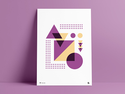 Poster 23 - Purple & Gold abstrack abstract abstract art abstract design agrib circles dots geometria geometric geometric art geometric design gold pattern poster print purple shapes squares triangles wall art