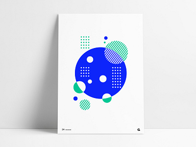 Poster 24 - Blue and Green abstract abstract art agrib art art print blue circle circles circular dots geometric geometric art green illustration poster poster art shape shapes striped wall art