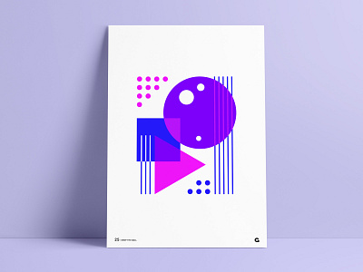 Poster 25 - Abstract Geometric agrib art blue circle color colors design geometric geometry inverse inverted negative space pink poster print print design purple square triangle wall art