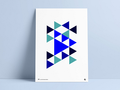 #29 - Blue Triangular Geometric Poster