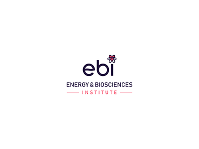 ebi Logo Unused Concept 3 atom bioscience biosciences branding care caring concept ebi energy institute institution logo mark pink purple red science scientific scientist unused