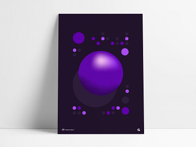 Poster 33 - Purple Circular Geometric abstract agrib anthony ball buttons circle circular gradient grain lights panel poster poster a day poster challenge print purple shades shadow texture wall art
