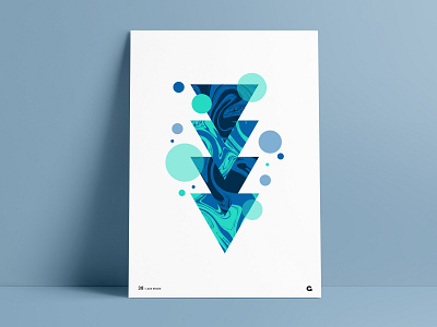 Poster 38 - Liquid Triangles abstract art abstract poster agrib anthony blue challenge circle circles geometric geometric art geometric poster gribben liquid liquids poster poster art print triangle triangles wall art