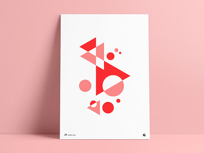 Poster 39 - Red Geometric abstract agrib anthony circles dots geometria geometric geometric art geometric design geometric illustration poster poster art poster challenge poster collection print red red poster triangles wall art wall posters