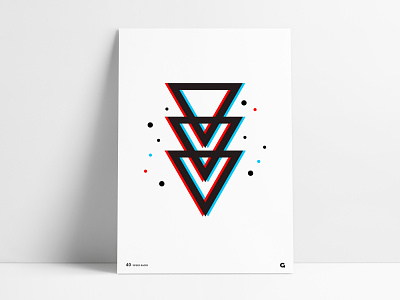 Poster 40 - Geometric Blur agrib blur blurred clean colorful dots hollow interlocking motion offset poster print printing simple spot color spots triangles triangular unique wall art