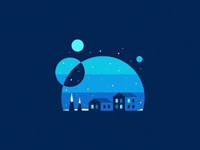 Snowy Night agrib anthony gribben architecture blue blues bluesky corel coreldraw design home houses icon illustration negative space night snow snowglobe snowing snowy vector