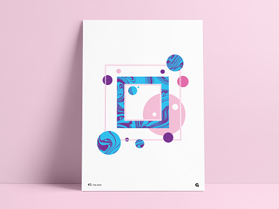 Poster 43 - Time Warp abstract abstract art agrib art print art prints blue circles dots for sale geometric liquid liquid fill pink poster poster art poster collection prints purple redbubble square