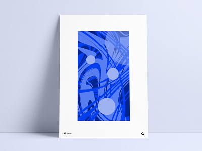 Poster 47 - Volted abstract abstract art abstract poster agrib blue blue poster circles circular crazy custom geometric paint paint swirls poster challenge poster print poster series shades of blue swirling wild winding