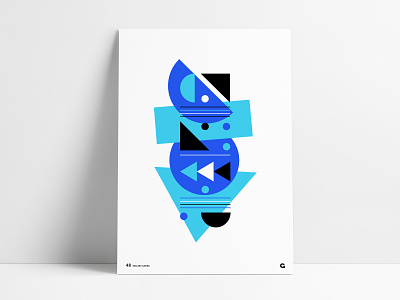 Poster48 - Geometric Retro abstract geometric agrib blue poster bright design colorful design corel draw coreldraw custom art geometric geometric art poster art poster design poster designer poster series retro design retro poster shape shape poster shapes wall art