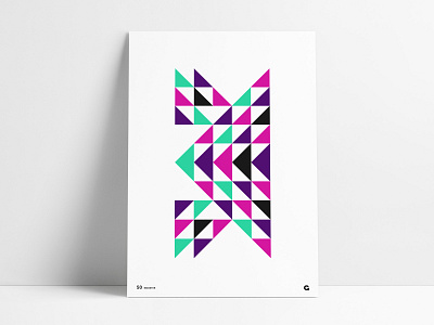 Poster 50 - Triangular Mirrored abstract agrib artwork bright colors colorful geometric geometric art mirrored negative space neon colors poster poster art print reversed shapes triangle poster triangles triangular triangulation wall art