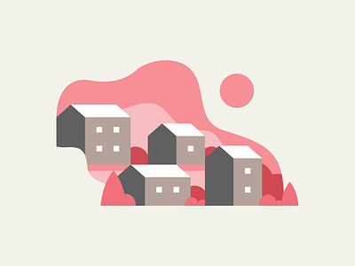 Wavy Hillside Homes abstract abstraction agrib city country countryside day sun sky hill hills hillside home homes homes illustration house houses house illustration houses illustration housing living style icon illustration landscape illustration landscape landscapes red pink roof roofs roofing vector svg art wave wavy wavey website illustration
