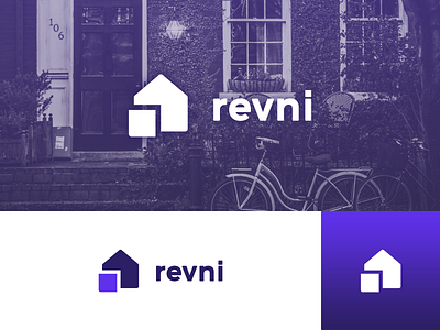 Revni Logo - Approved agrib brand design branding dwelling geometric home house identity invester investment living loan logo logo design logomark mark pie chart purple revni startup