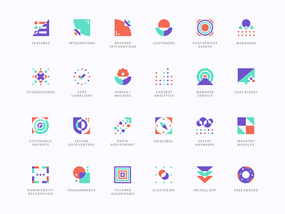 Ultimate AI Iconography abstract agrib artificial intelligence branding branding and identity colorful geometric geometrical icon icon design icon set icon system iconography icons identity shapes tech technology ultimate ai vector