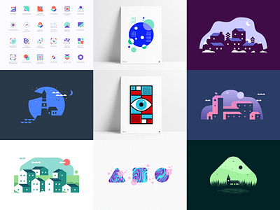 Top 9 of 2019 2019 9 abstract agrib branding geometric icon system iconography icons illustrations landscapes minimal my top 9 negative space posters posts shots top top 9 top shots