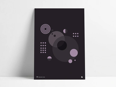 Poster 54 - Circular abstract agrib black circles circular dark geometric overlapping overlay poster poster art print purple rings round series shapes sphere spheres transparency