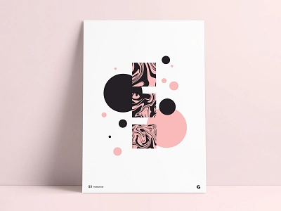 Poster 55 - Liquid Blocks abstract agrib black and pink blocks blockstack circles circular geometric liquid poster poster a day poster art poster design print shapes square squares stacked stacking wall art