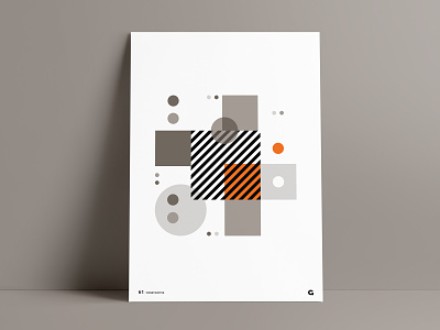 Orange Splash Geometric Poster abstract agrib art blocks circles circular geometric geometric art orange overlay poster poster a day poster art poster design poster series print square stacked striped wall art